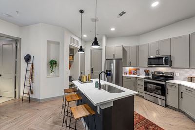 Well lit kitchen